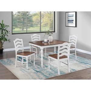 NicBex 5-Piece Vintage Style Dining Table Set & Armless Chairs for Kitchen,Dining Room,Modern Dinette Set with Solid Wood Frame - 1 of 4