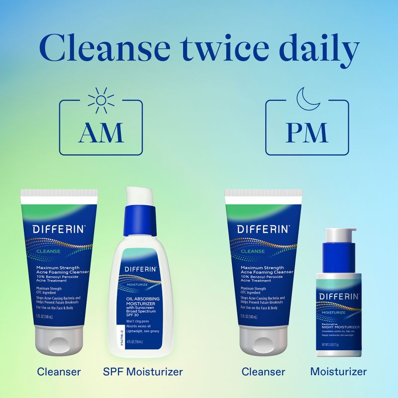 Differin Maximum Strength Acne Foaming Face Cleanser 10% BPO - 5 fl oz, 5 of 16