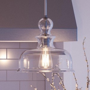 Urban Ambiance Modern Farmhouse Farmhouse Pendant Light, 11-1/4" x 12", Brushed Nickel Finish, UHP3040 - 1 of 4