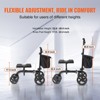 VEVOR Folding Knee Scooter, Carbon Steel Steerable Knee Walker with Height-Adjustable Handlebar & Knee Pad, All-Terrain Solid Wheels, Dual Brakes - 4 of 4