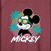 Women's - Disney - Mickey Sunset Shades Lightweight French Terry Wide Neck Long Sleeve Graphic Shirt - 2 of 4