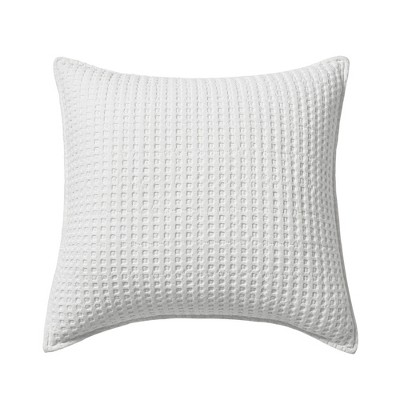 Mills Waffle Bright White Square Pillow - Levtex Home