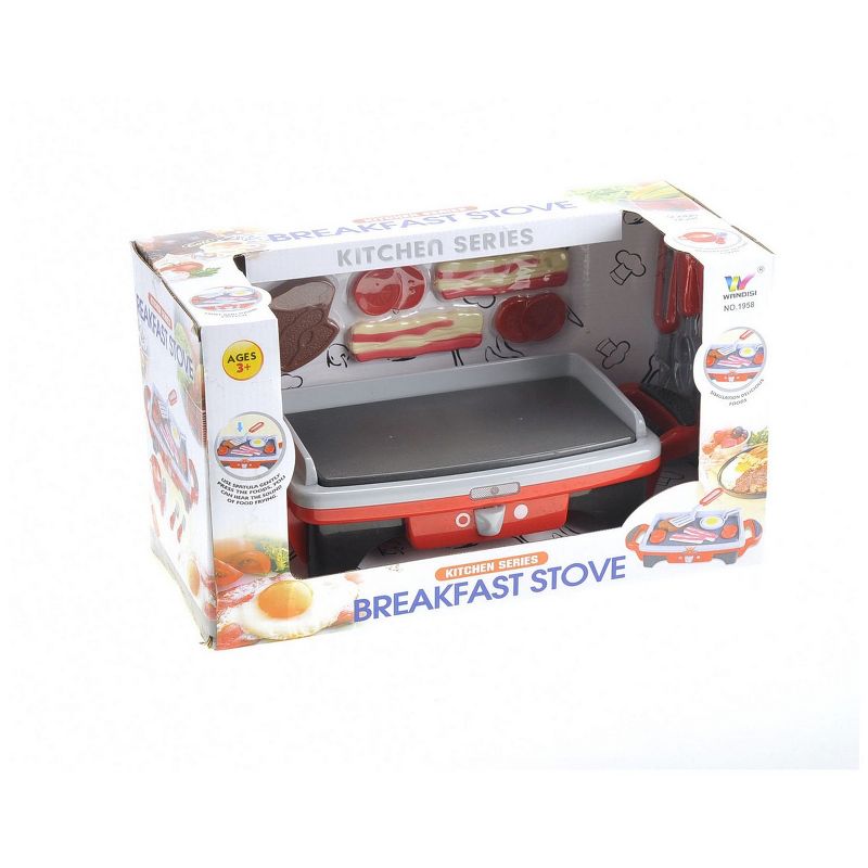 Insten 14 Piece Play Food Eggs and Bacon, Pretend Kitchen Breakfast Griddle, Electric Grill Playset, 4 of 9