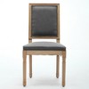 Akoasm Set of 2 Solid Wood Frame Dining Chairs with Square Backrest and Exquisitely Carved-Gray - 3 of 4