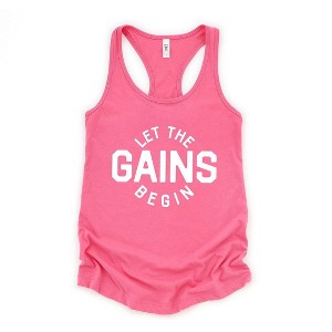Simply Sage Market Women's Let The Gains Begin Racerback Tank - 1 of 4
