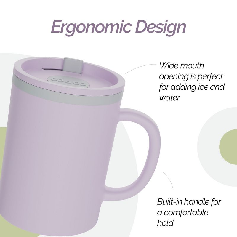 Copco Iconic Double Wall Insulated Coffee Mug with Handle, Durable & BPA-Free Reusable Plastic, 16 oz., Set of 2, 5 of 8