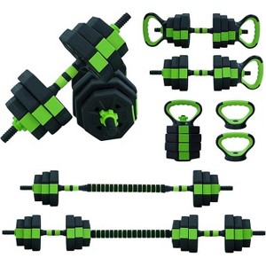 4 in 1 Dumbbells Set, 30 kg(66 LBS) Adjustable Dumbbell Set for Gym Used, Barbell Weight Set for Kettlebells,Push up Stand Dumbbell Body Building - 1 of 4