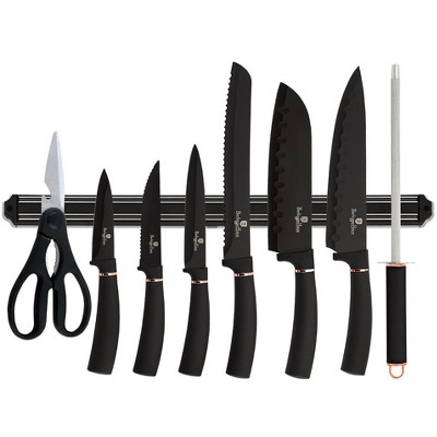 Berlinger Haus 6 Piece Kitchen Knife Set, Elegant Cooking Knives With Kitchen  Shears And Sharpener, Moonlight : Target