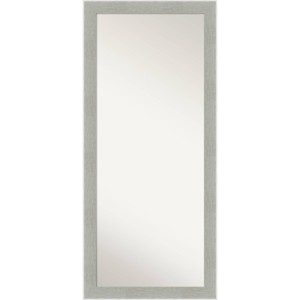 29" x 65" Glam Framed Full Length Floor/Leaner Mirror Linen Gray - Amanti Art: Wall Mount, Polystyrene Frame - 1 of 4