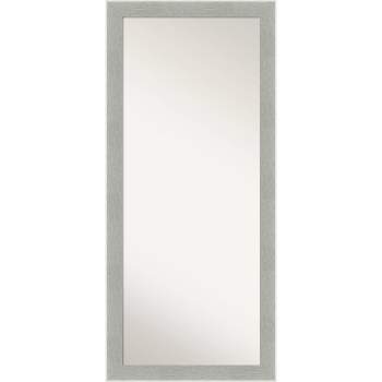 29" x 65" Glam Framed Full Length Floor/Leaner Mirror Linen Gray - Amanti Art