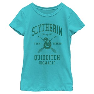 Girl's Harry Potter Slytherin Quidditch Team Seeker T-Shirt - 1 of 4