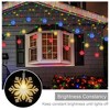 Itopfox 360 LED Icicle Christmas Lights with Snowflake 29.5ft 72 Drops Connectable 8 Modes Waterproof Outdoor Multi-Colored 1 Set - 2 of 4