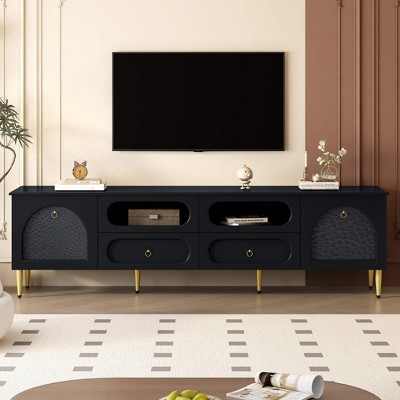 ORRD U-Can 78.8'' Retro TV Stand, Media Console with 2 Cabinets & 4 Drawers, Fits up to 85'' TVs