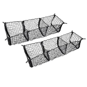 Zone Tech Three Pocket Mesh Trunk Net Storage Organizer– Black Mesh 3 Pocket Trunk Cargo Organizer for Car, ,SUV Pickup Truck Bed - 1 of 4