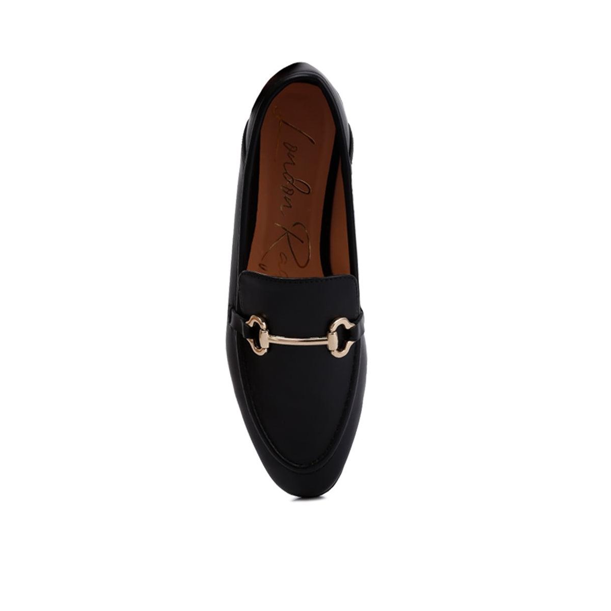 Женские туфли London Rag Womens Talula Horsebit Embellished Faux Leather Loafers 9 — фото 4