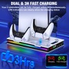 Beboncool PS5 Charging Station with Cooling Fan for PS5-Pro-Silm White - 3 of 4
