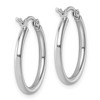 Black Bow Jewelry 2mm Round Hoop Earrings in 14k White Gold, 20mm (3/4 Inch) - 3 of 4