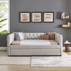 Twin Size Upholstered Daybed with Trundle for Bedroom, Apartment, or Guest Room - 3 of 4