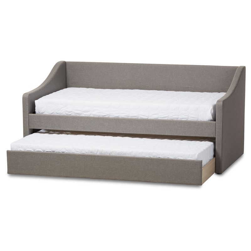 Barnstorm Modern and Contemporary Fabric Upholstered Daybed with Guest Trundle Bed - Twin - Gray - Baxton Studio, 3 of 7