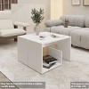 Syemin End Tables 3 Tier Side Table, S-Shaped End Table with Open Storage Shelve, Modern Accent Furniture Bedside Nightstand, White, 11.8"*15.7"*25" - 4 of 4