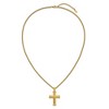 Chisel Stainless Steel Yellow IP-plated Cross Pendant on a 22" Plus a 2" Curb Chain Necklace - 4 of 4