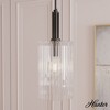 Hunter Fan Gatz with Clear Fluted Glass 1-Light Pendant Ceiling Light Fixture Matte Black - 3 of 4