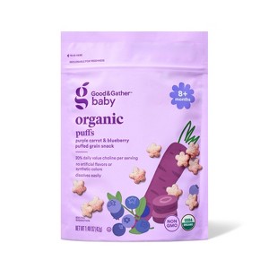 Organic Puffs Baby Snacks - Carrot Blueberry - 1.48oz - Good & Gather™ - 1 of 4