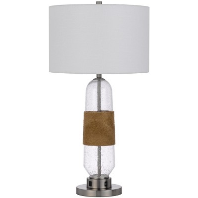Cal Lighting BO-3127TB 150W 3 Way Everett Bubbled Glass Table Lamp