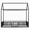 KIGFTSOD Metal House Bed with Fence and Door - 4 of 4