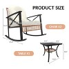 Rocking Chair Set - Iron and Rattan Woven, Hollow Design, Three-Piece Set, Durable and Stylish - 2 of 4