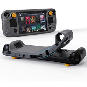 Syntech Protective Case Compatible with Steam Deck Accessories Console OLED/LCD, All-Round Protection with Non-Slip Thumb Grips, Gray - 1 of 4