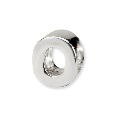 Black Bow Jewelry Sterling Silver Letter O Polished Bead Charm, 10mm