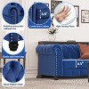 6 Seater Velvet Couches for Living Room Sets, Chesterfield Sofa Loveseat and Armchair 3 Pieces -Morden Fort - 4 of 4