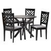 Baxton Studio Norah Modern Grey Fabric and Dark Brown Finished Wood 5-Piece Dining Set - 2 of 4