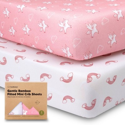 Image of KeaBabies 2-Pack Isla Mini Crib Sheets, Pack and Play Sheets Fitted, Pack N Play Sheets, Organic Fitted Crib Sheet (Dreamland)