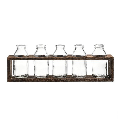 Farmlyn Creek 6 Pack Amber Glass Decorative Bottles, 7.5 oz Bud Vases for  Flowers, Table Centerpieces, Essential Oils, Beauty Products, 2.8 x 5.0 In