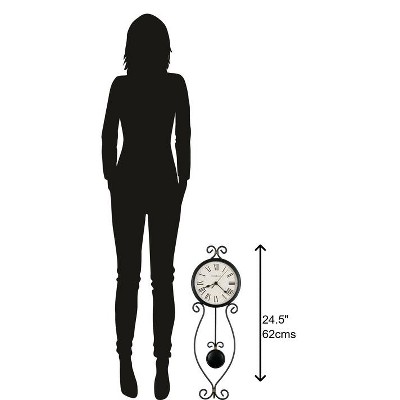 Ivana Antique Black and Gold Wrought-Iron Wall Clock