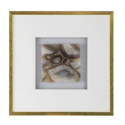 23.5"x23.5" Remi Agate Shadow Box Brown/Gray/Gold - A&B Home