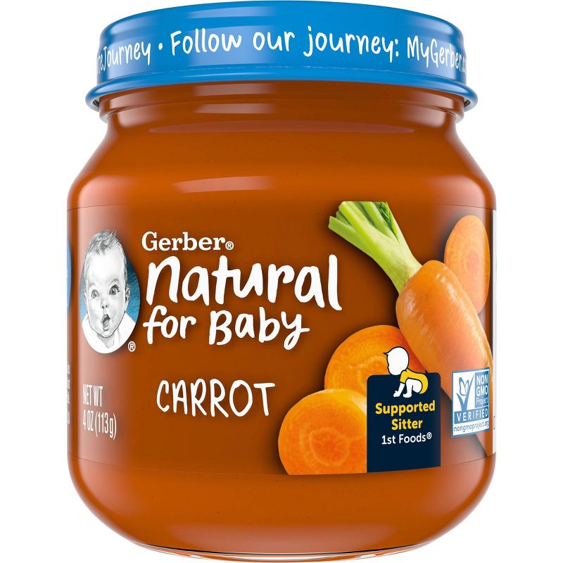 Gerber 1st Food Natural Glass Carrot Baby Meals - 4oz, 6 of 7