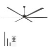 Airsurfer 120-in Matte Black Lightless Ceiling Fan, Remote Control, 6 Blades, Industrial Oversized Commercial Fan, 6"& 12" &24" Down Rods, 6 Speeds - 2 of 4