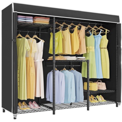 VIPEK V3C Portable Closet with Cover, Covered Clothes Rack  Enclosed Clothing Rack with Shelves & Side Hooks, 950lbs Weight Capacity