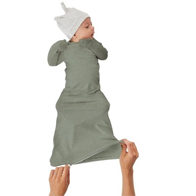 Image of gunamuna Baby Sleeper Zipper Long Gown with zipper, Bamboo Rayon - Sage