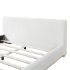 KTMBDW Quuen/King Size Velvet Fabric Upholstered Platform Bed with Headboard, Elegant Wood Bed Frame with Wood Legs for Kids Teens Adults, White - 2 of 4
