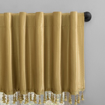 TARGET SMOOTH RETRO 70'S STYLE SAGE GREEN BEADED ROPES VELVET VALANCE 54 X 17