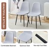 Syemin Linen-Cotton Dining Chair Set of 6, Integrated Seat and Backrest, Curved Widened Cushion Design for Dining Room, Gray, 17"*17"*34.5" - 4 of 4