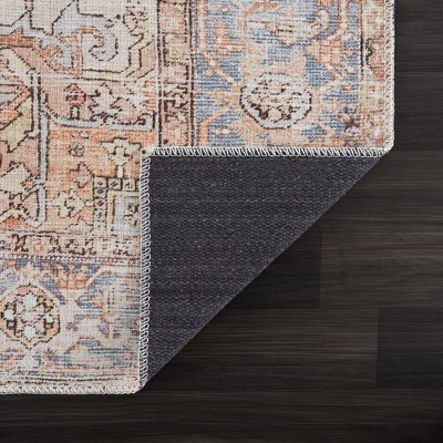 Hauteloom Rust Eira Distressed Vintage Washable Area Rug