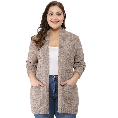 Agnes Orinda Women's Plus Size Winter Outerwear Open Front Knit Sweater  Cardigan : Target