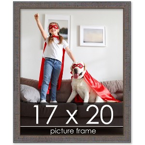 PosterPalooza | Textured Grey Picture Frame - UV Acrylic, Foam Board Backing, Hanging Hardware - 1 of 4