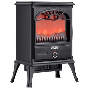 VEVOR 22.8inch Freestanding Fireplaces, 1500W 5120BTU Portable Electric Fireplace Stove Heater, with Overheating Protection,Realistic Flames,Black - 1 of 4