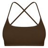 NPolar "Women’s Cross Back Sport Bra Padded Strappy Crop Top – Low Impact, Removable Pads for Gym & Yoga" Medium  Brown - 3 of 4